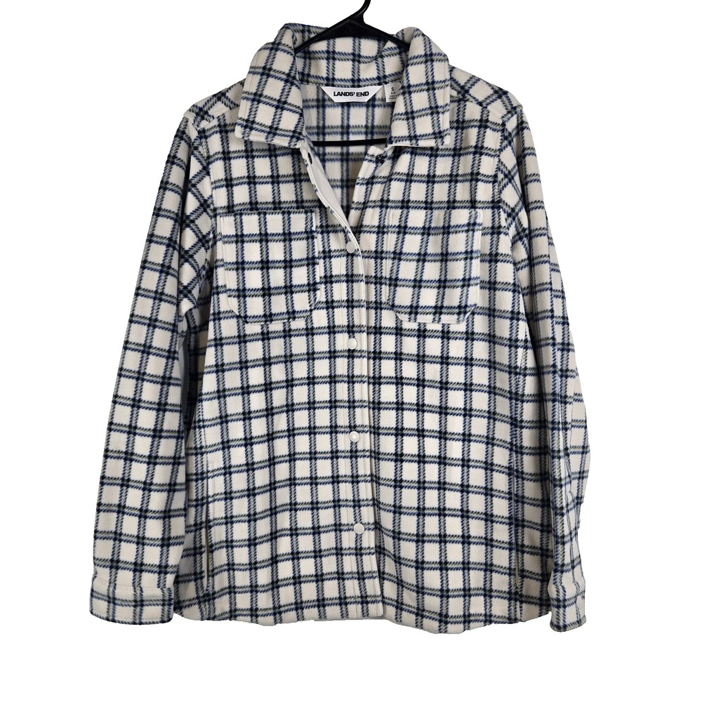 Lands End Womens Size Small 6-8 Snap Closure Fleece Shirt Jacket NWOT